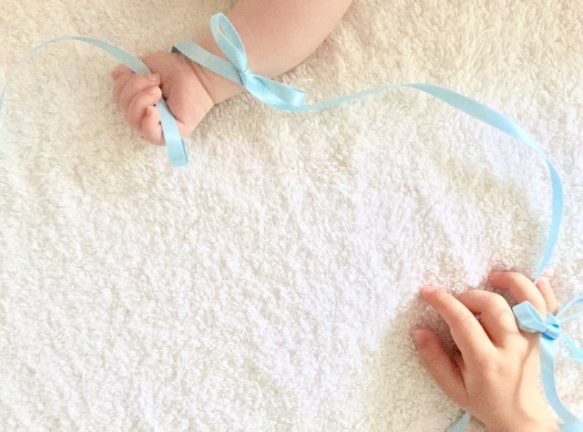 Parent and child hands photo