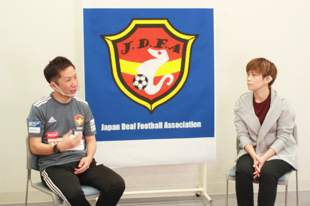 Photograph of an interview with Director Yamamoto